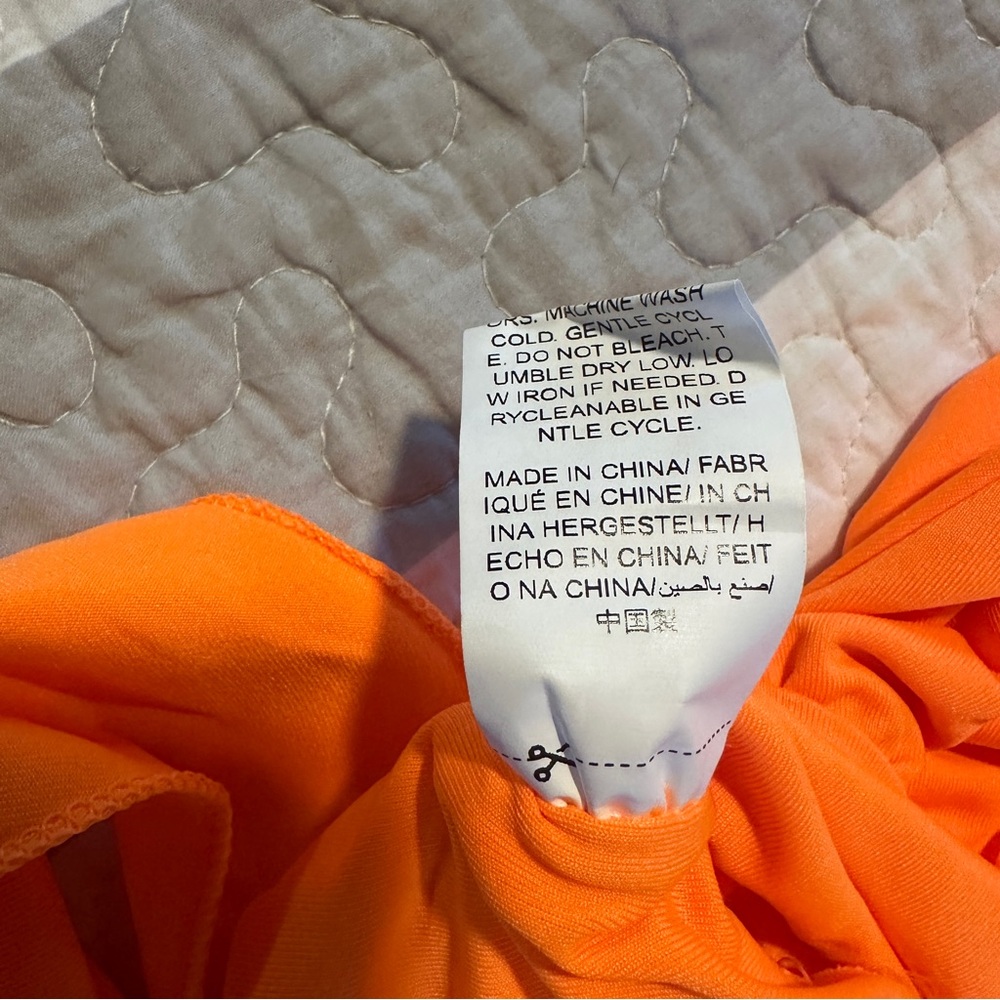 New deep v-neck pull-on halter top. Bright orange. Medium. - Picture 3 of 7